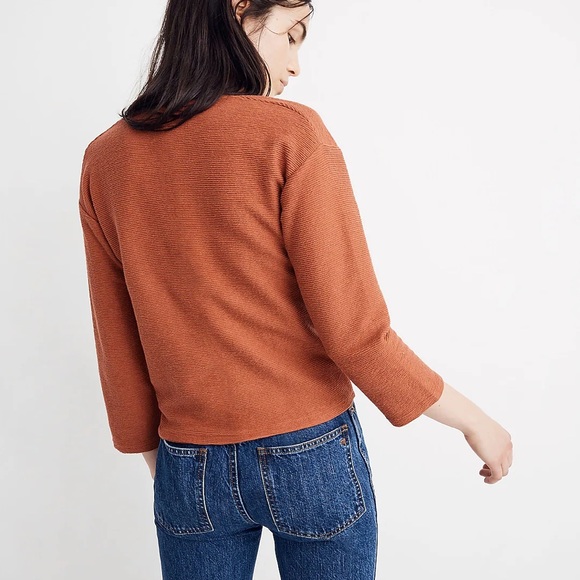 Madewell Texture & Thread Long-Sleeve Tie-Front Top - Picture 3 of 11